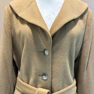Ann Taylor size 10 camel-colored coat with waist tie